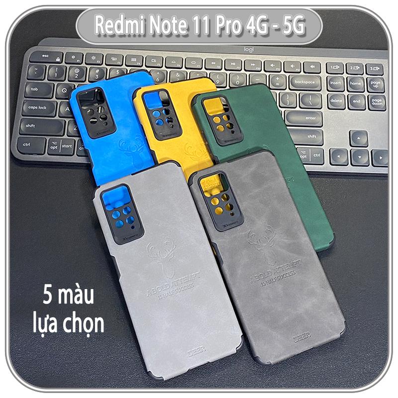 Ốp lưng cho Xiaomi Redmi Note 11 Pro 4G 5G bản quốc tế, Redmi Note 12 Pro 4G da hươu 4 góc chống sốc