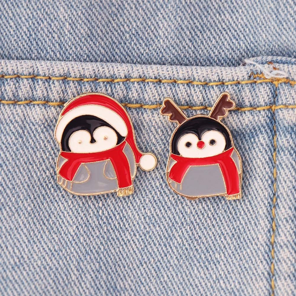 Ghim Cài Áo Bằng Hợp Kim Hình Chim Cánh Cụt Dễ Thương Dành Cho Nam Nữ