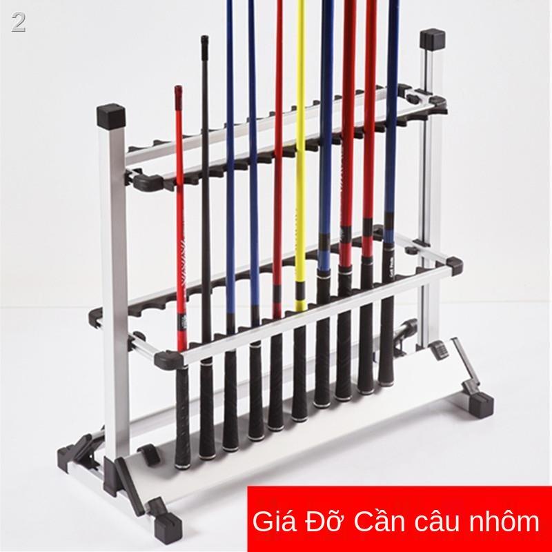 ▤๑❄Giá trưng bày cần câu cá để đồ sàn hộ gia đình đặt đỡ hợp kim nhôm biển treo