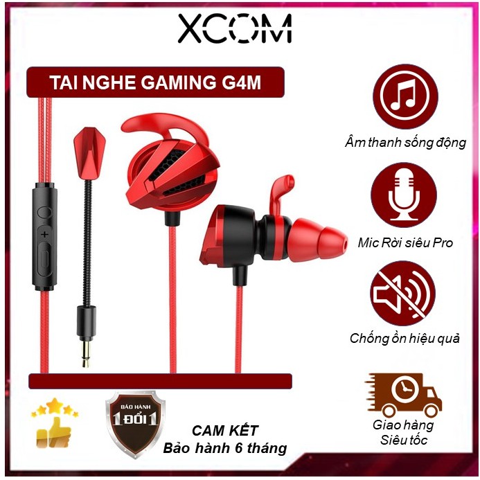 Tai Nghe Chơi Game Có Mic Dành Riêng Cho Game Thủ XCOM G4M Có Mic Rời, Công Nghệ Chống Ồn Hỗ Trợ Max Pinh PUBG FF ROS