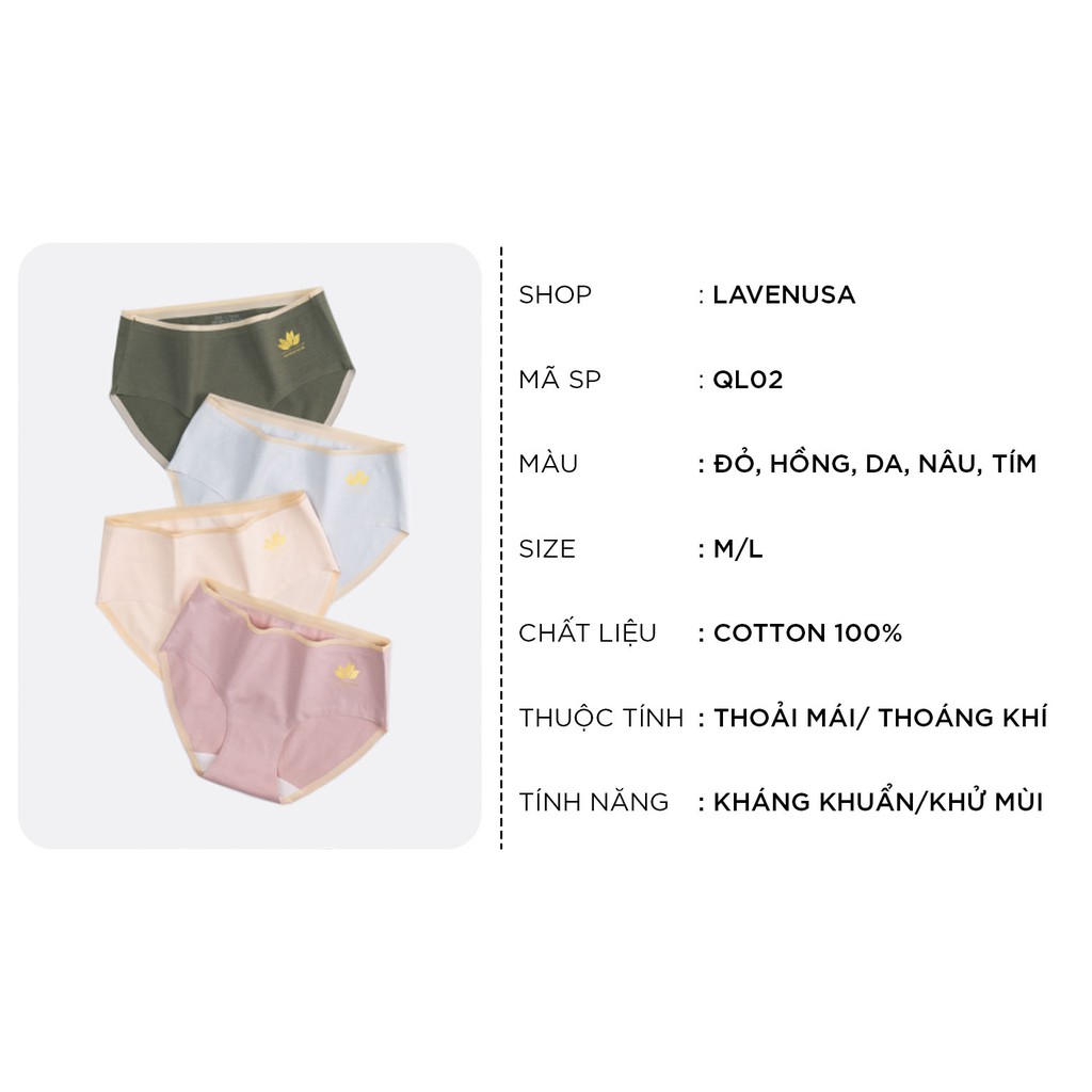 Quần lót nữ cotton cao cấp cạp ép không viền kháng khuẩn siêu đẹp QL02 | BigBuy360 - bigbuy360.vn