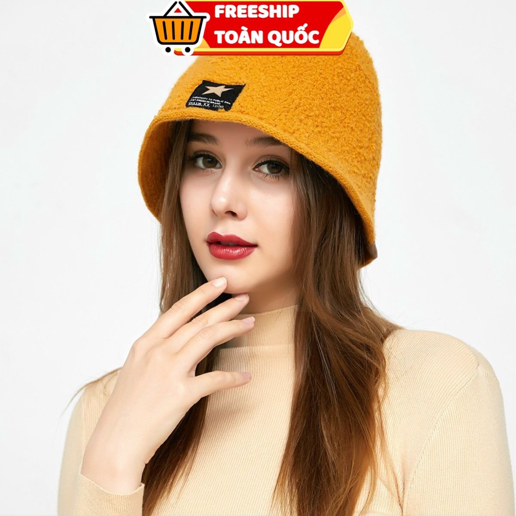 Mũ beanie lông cừu ngôi sao mẫu mới, chất xịn