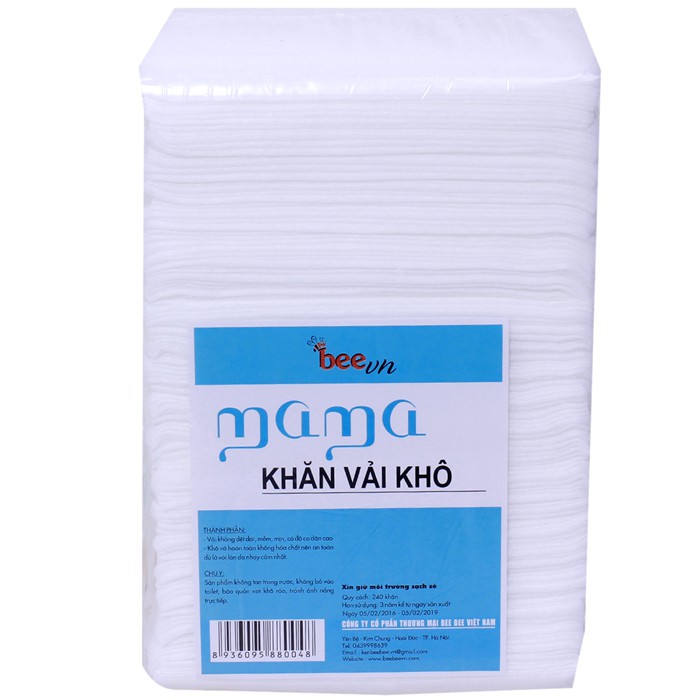 Khăn vải khô đa năng Mama (240 chiếc/túi)