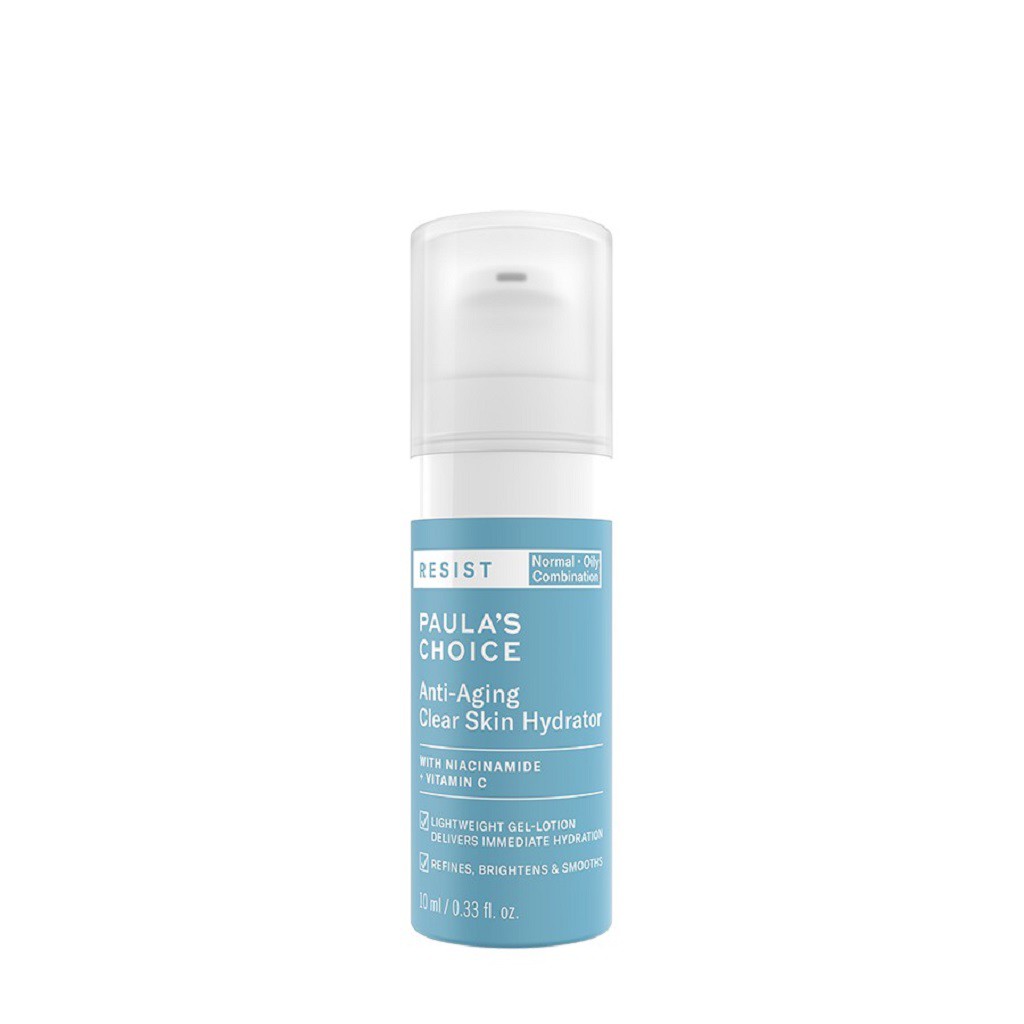 Kem Dưỡng Ẩm Mềm Mịn Cho Da Nhạy Cảm Và Lão Hóa Paula's Choice Resit Anti-Aging Clear Skin Hydrator 10ml Và 50ml