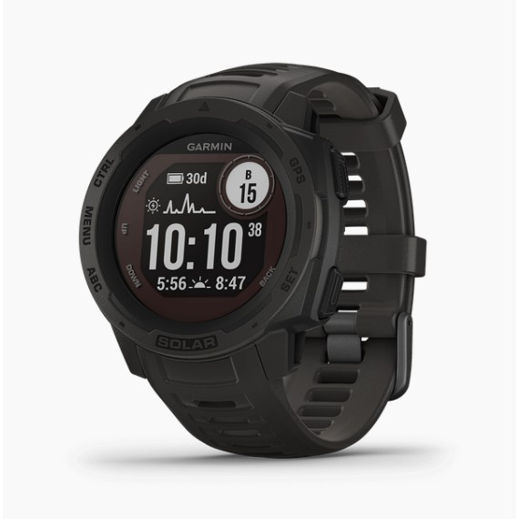 Đồng hồ thông minh Garmin INSTINCT SOLAR, GPS, GRAPHITE, SEA 010-02293-32 - Hàng Chính Hãng