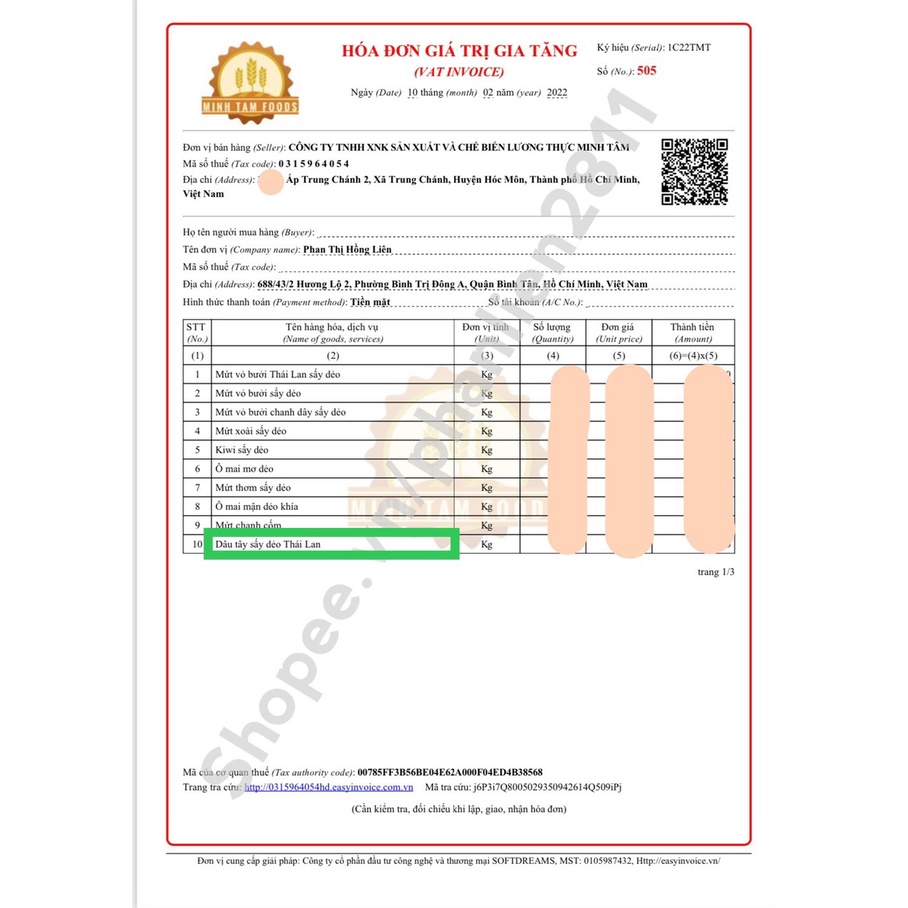 1Kg Dâu tây sấy dẻo Thái Lan
