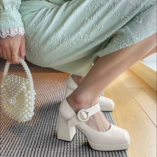 Giày Mary Jane gót cao đế dày chống trượt thời trang mùa hè phong cách Nhật Bản cho nữ