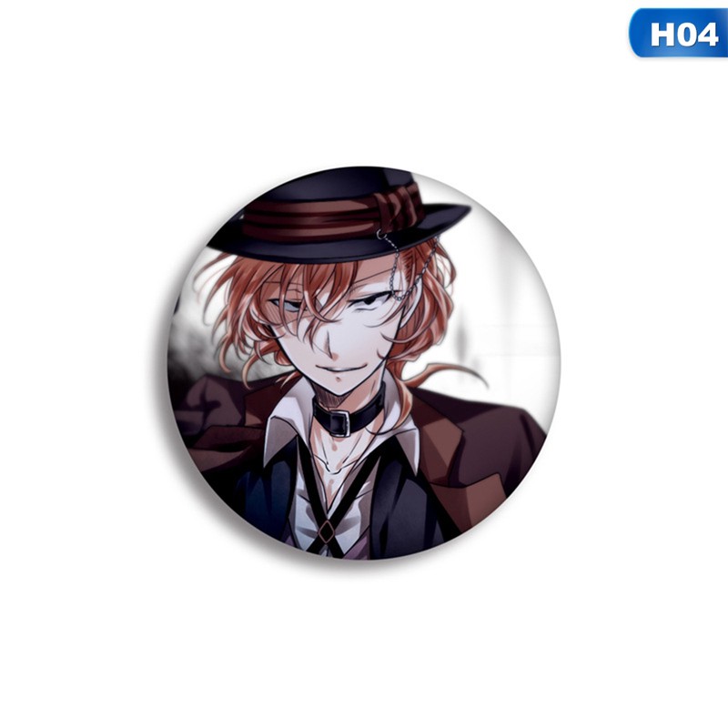 Ghim cài áo in hình các nhân vật truyện tranh Bungo Stray Dogs cho nam nữ