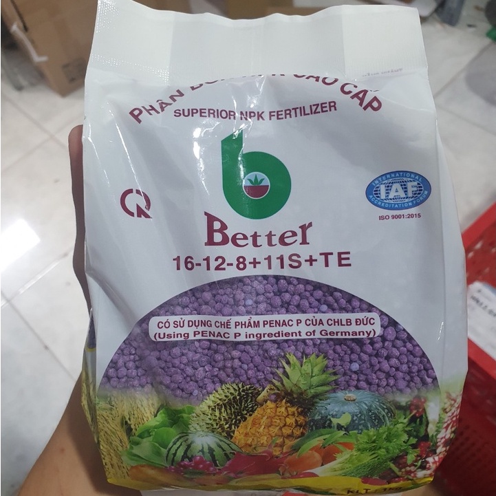 Better tím 1kg Phân bón NPK 16-12-8-11 TE