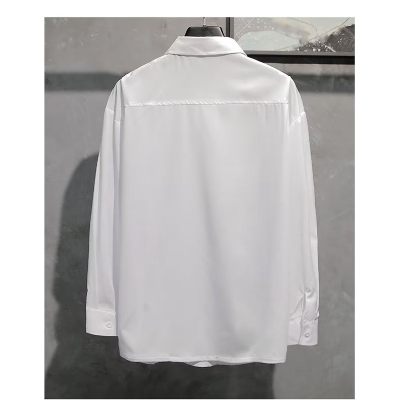 Áo Sơ Mi Màu Đen Trơn Tay Dài Có Size Lớn M-8XL Thời Trang Dành Cho Nam Giới