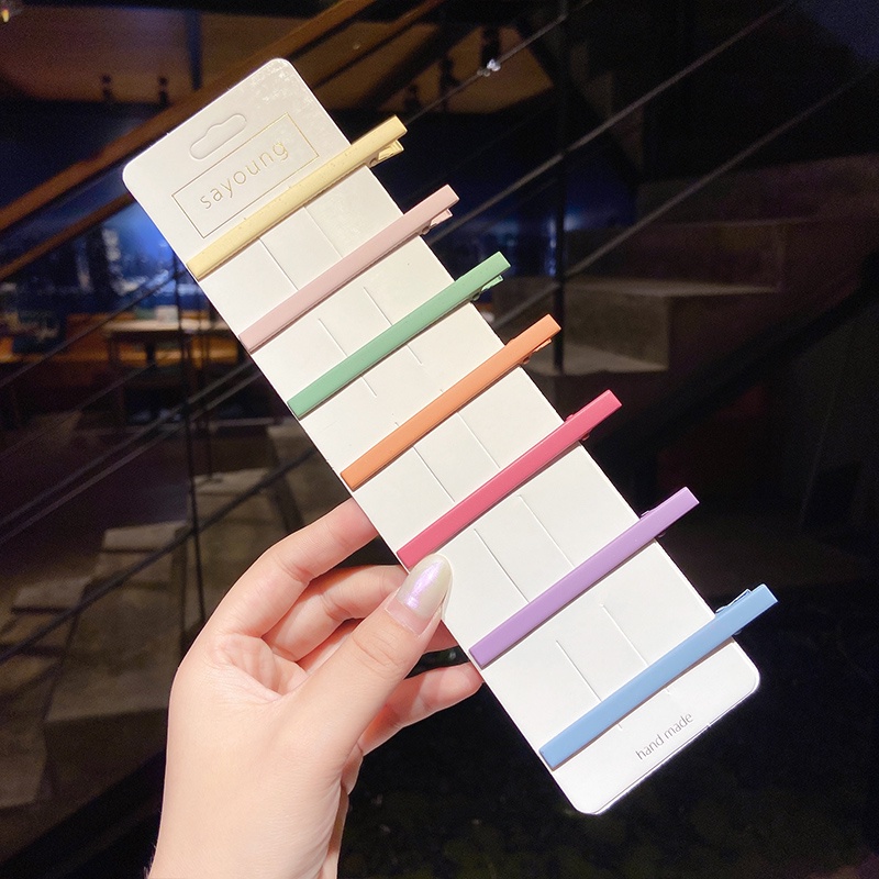 Kẹp tóc màu sắc xinh xắn thiết kế đơn giản thời trang cho nữ