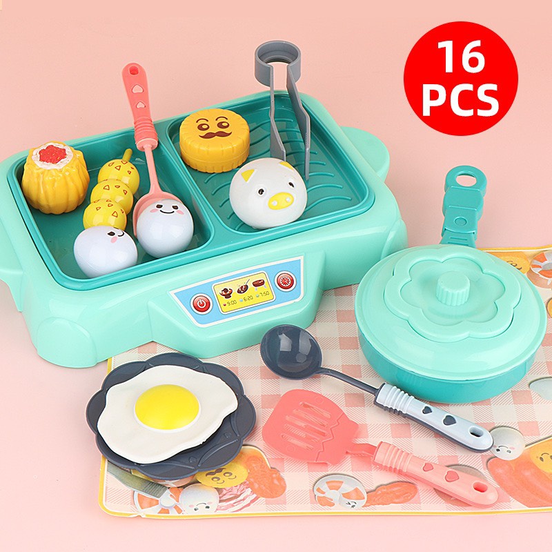 Set đồ chơi nấu bếp 16 món đáng yêu nhựa ABS an toàn tuyệt đối cho bé