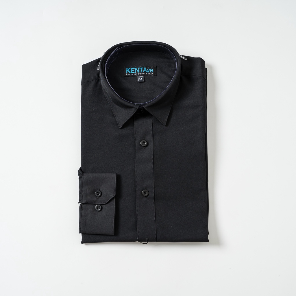 Áo sơ mi tay dài KENTA nam đen SMD0060