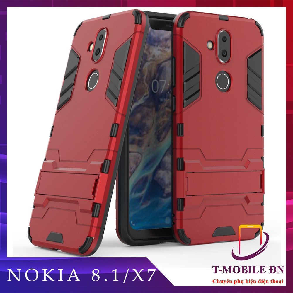 Ốp lưng Nokia 8.1/ Nokia X7 🔥FREE SHIP🔥 IRON MAN chống sốc bảo vệ viền và camera kèm chống xem video tiện lợi