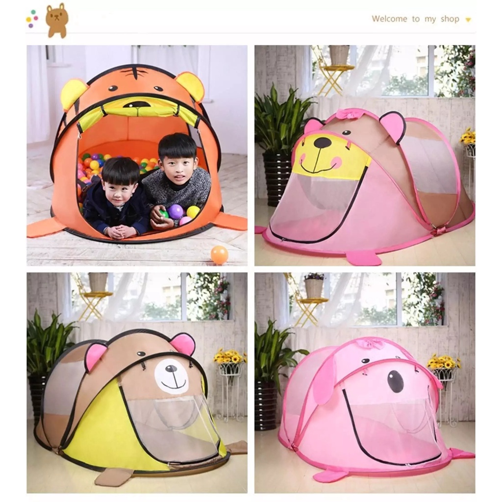 Lều chơi tự động cho trẻ em hình con gấu