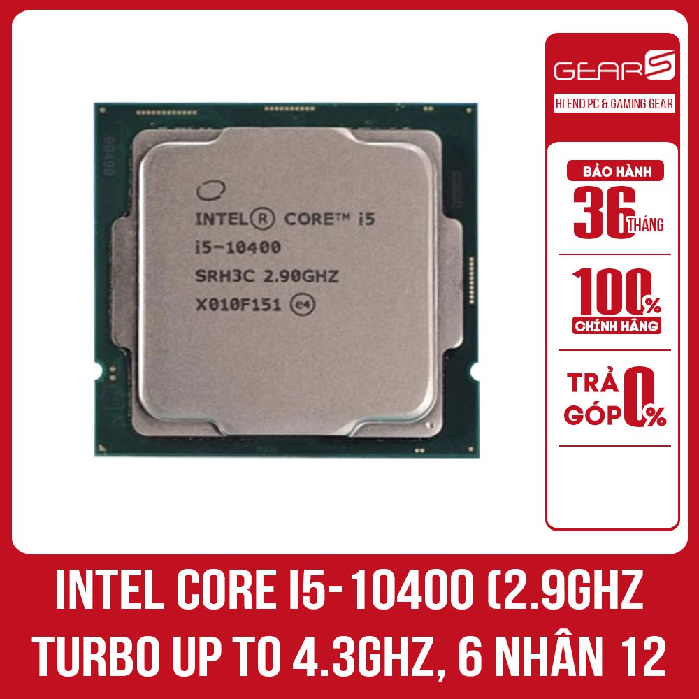 [Mã 229ELSALE hoàn 7% đơn 300K] CPU INTEL CORE I5 10400 NEW TRAY chưa kèm Fan - Bảo hành 36 Tháng