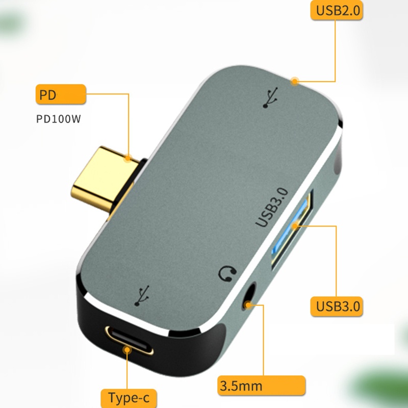 Bộ chia 4 cổng USB 3.0 2.0 3.5mm Type C HUB cho điện thoại