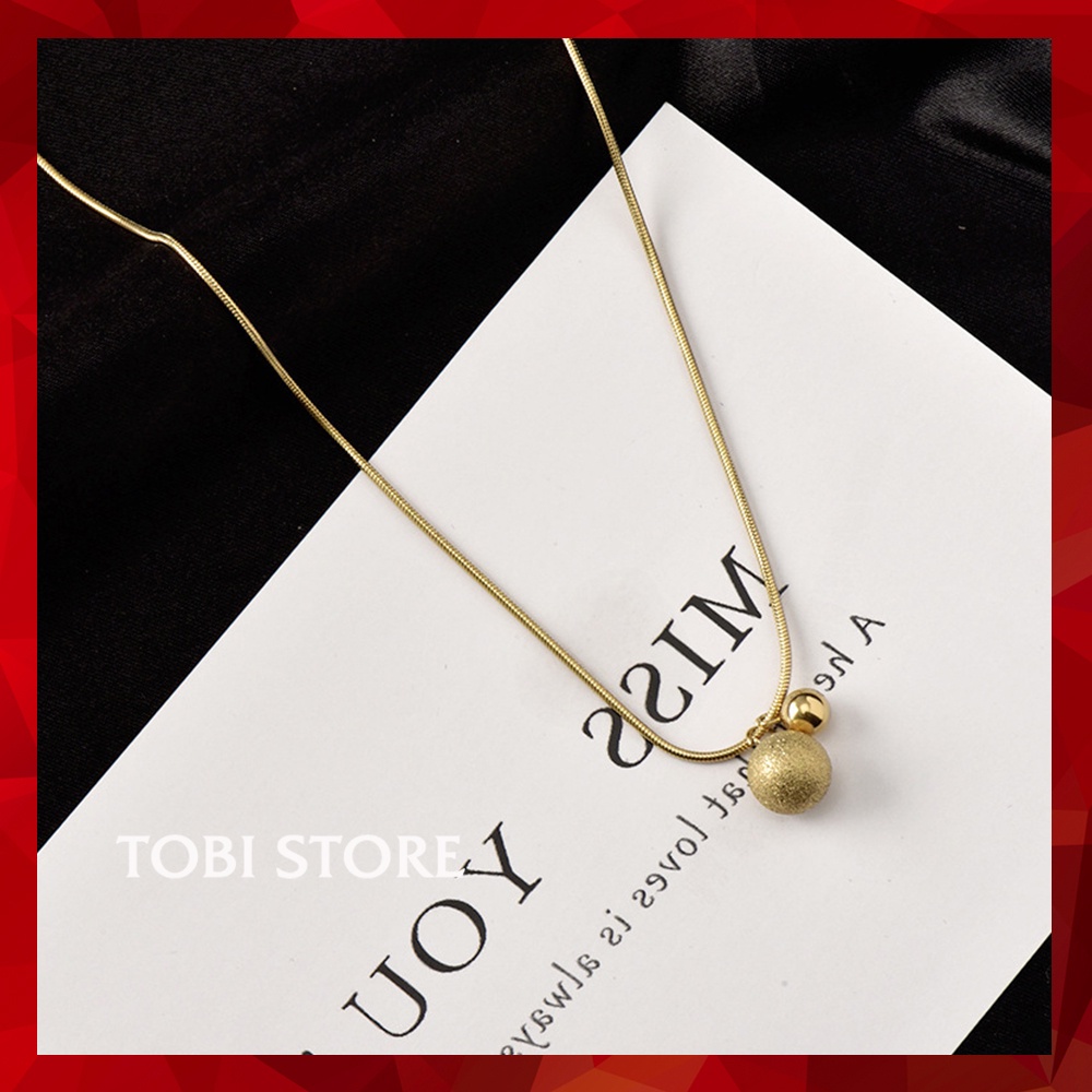 [Không đen gỉ] Dây chuyền thép titan mạ vàng sợi chỉ mảnh TB558