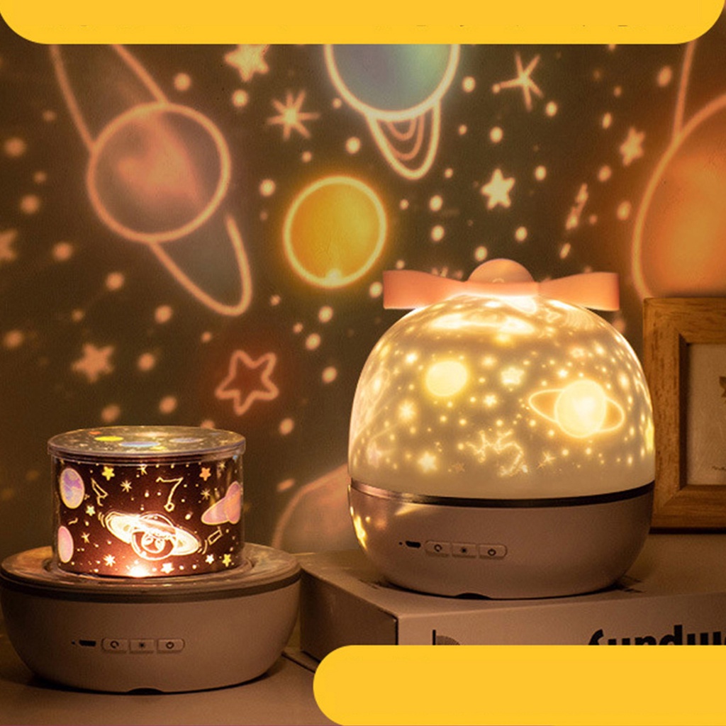 Đèn ngủ để bàn cute, đèn ngủ ngàn sao và chiếu sao vũ trụ 3D siêu dễ thương
