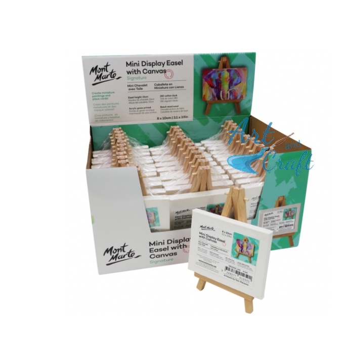 [Mont Marte] Khung Canvas Mini 8x10cm Mont Marte Kèm Giá Đỡ - Mini Display Easel with Canvas Signatu