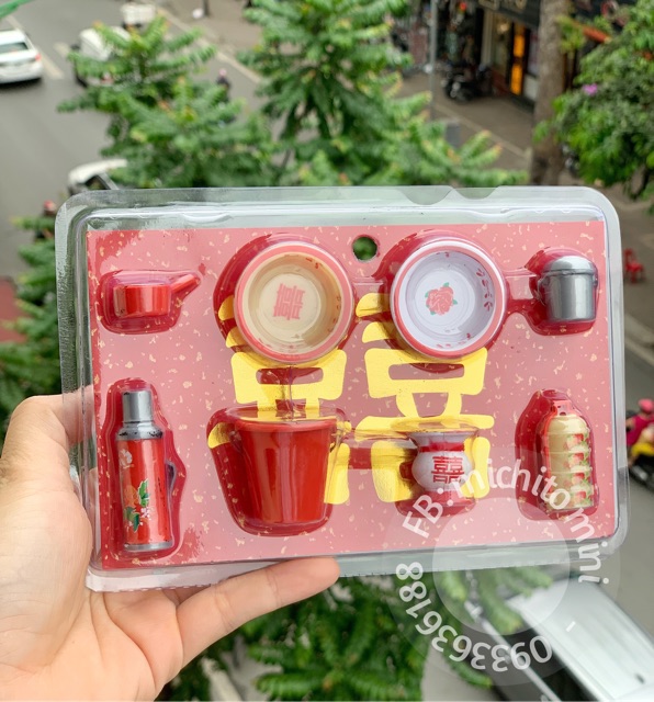 Mô hình set đồ đạc phong cách bao cấp cho búp bê