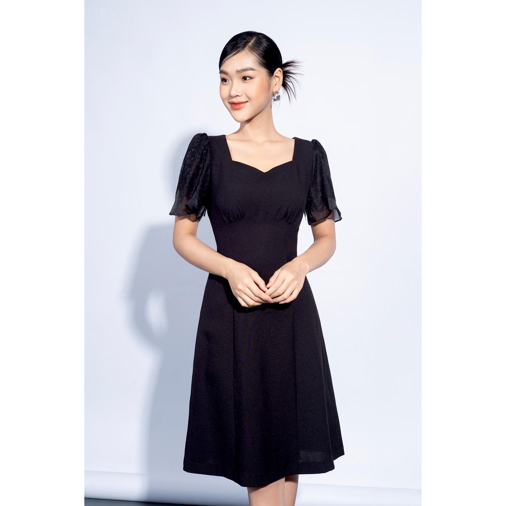 Đầm dáng xòe, cổ vuông, tay dơi MMOutfit M-DA000421199