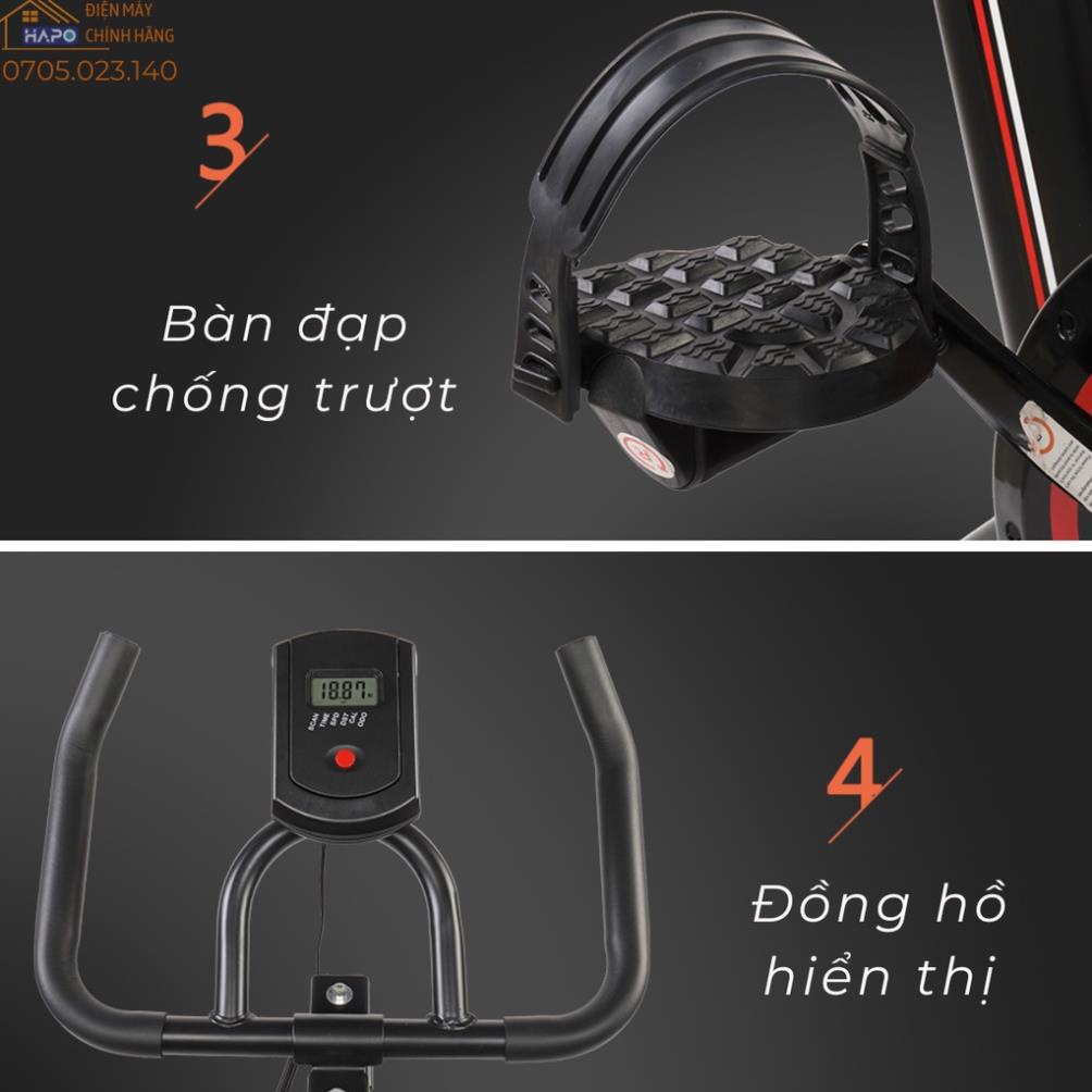 Xe đạp thể dục tại nhà đo thông số luyện tập, cảm biến nhịp tim, Xe đạp thể dục tại nhà tập gym không gây tiếng ồn