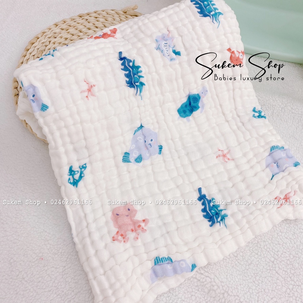 Khăn Tắm Xô Nhăn 6 lớp Xuất Nhật Cực Đẹp Loại To Cho Bé