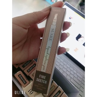 Bút Chì kẻ mày nước  phẩy sợi điêu khắc 4 đầu ko thấm nước