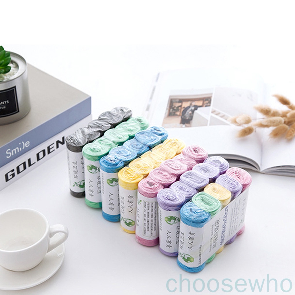 Set 5 cuộn túi đựng rác bằng nhựa PE dùng một lần màu sắc ngẫu nhiên tiện lợi