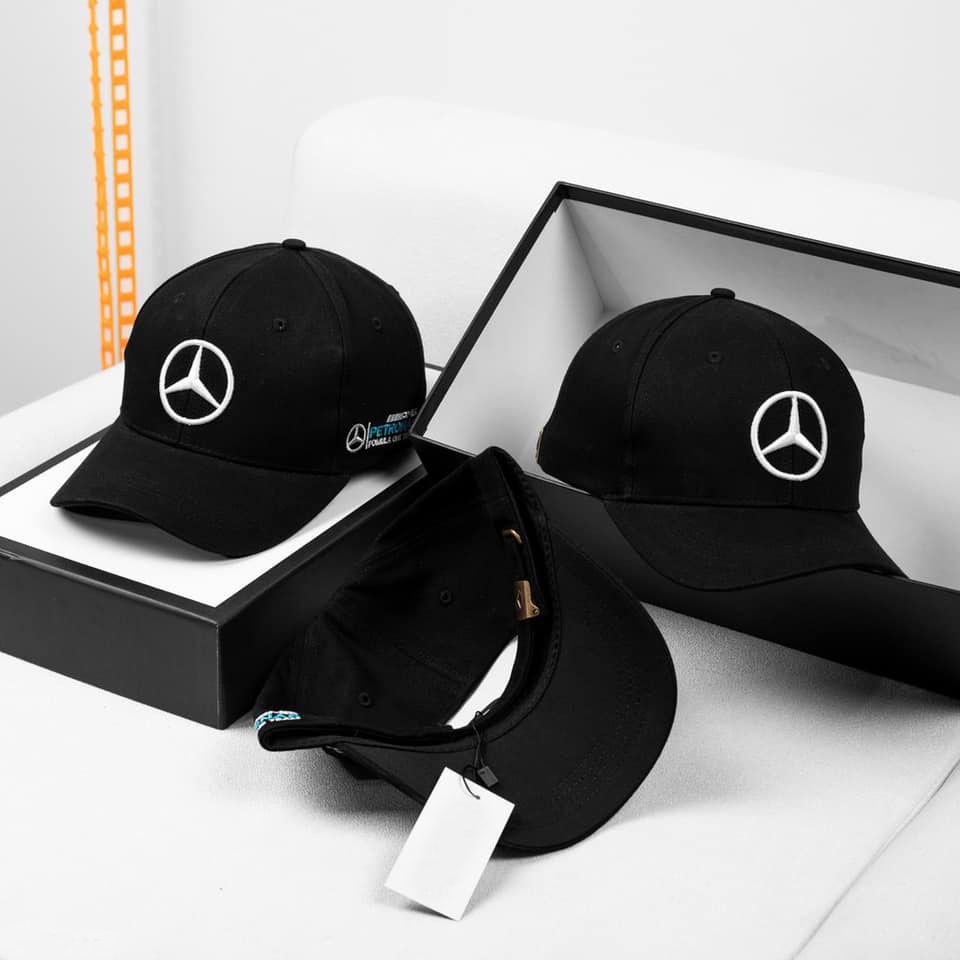 Nón Mercedes Đen Compact Cotton Cao Cấp