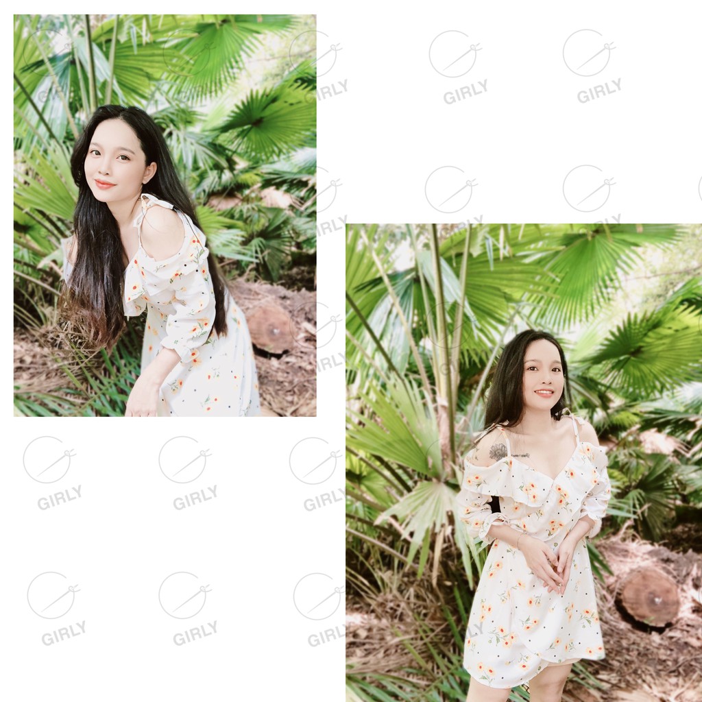 Đầm lụa đắp chéo trễ vai