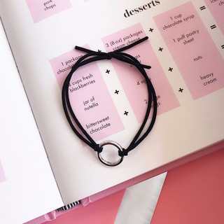 buộc tóc black heart harajuku