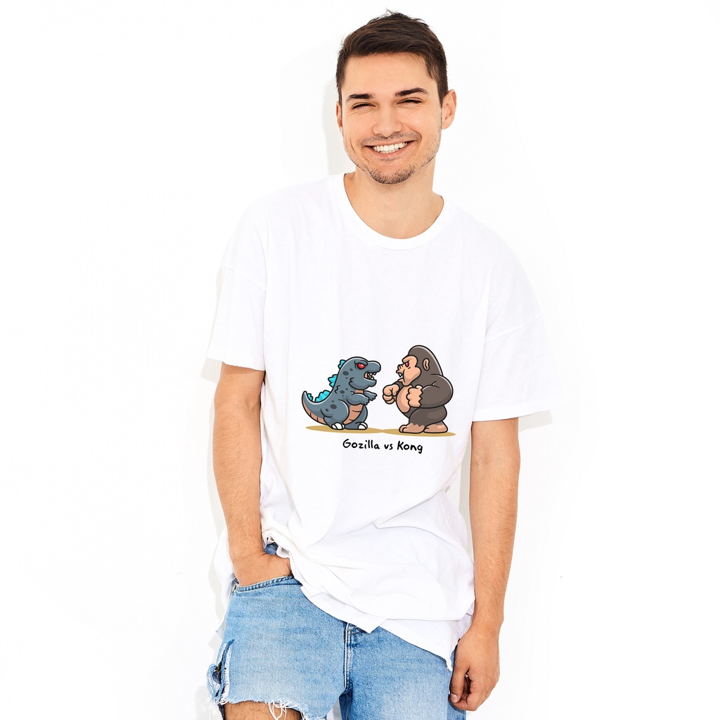Áo thun phông Unisex Form rộng ngắn tay in hình Godzilla & Kong Fullsize | BigBuy360 - bigbuy360.vn