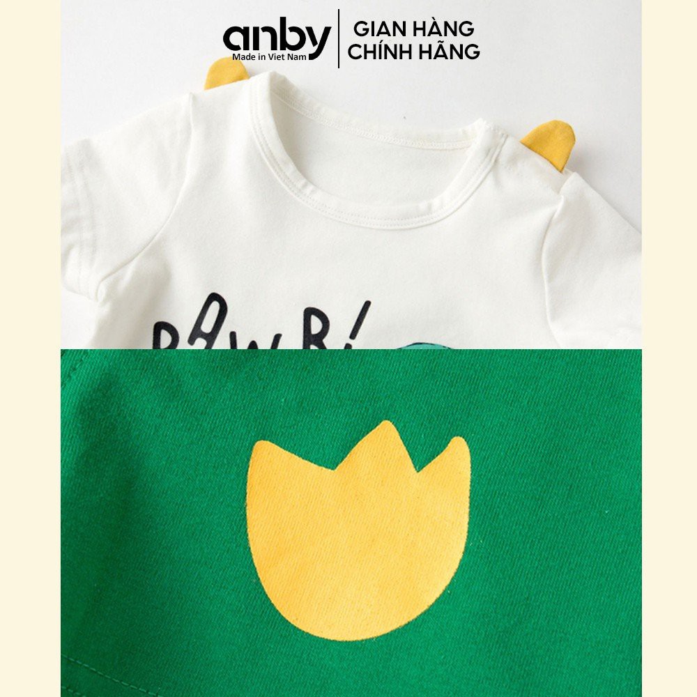 Quần áo trẻ em ANBY cho bé từ 1 đến 5 tuổi cộc tay thun lạnh Hàn Quốc hình con vật