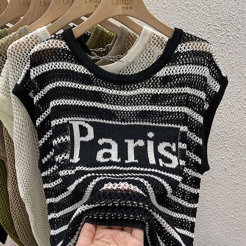 Áo Dệt Kim Sát Nách Dáng Rộng Thời Trang Mùa Hè Cho Nữ