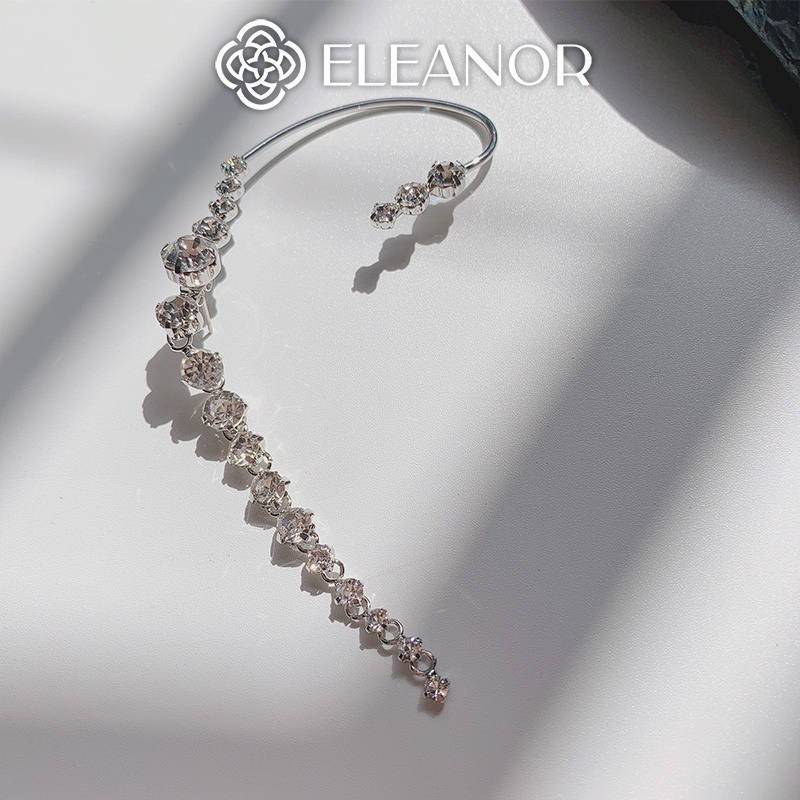 Bông tai nữ gắn vành đính đá Eleanor Accessories dáng dài phụ kiện trang sức sang chảnh ( một chiếc )