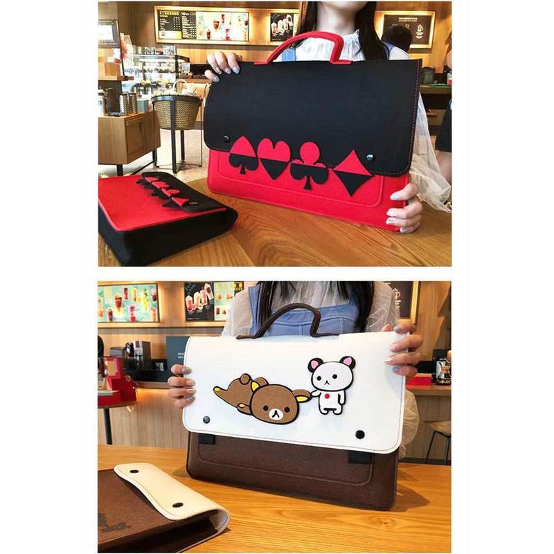 Túi đựng laptop họa tiết hoạt hình chống thấm nước cho Macbook Air Pro 11/12/13/14/15 inch