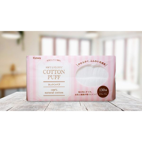 Gói 130 bông tẩy trang Kyowa - Hàng nội địa Nhật