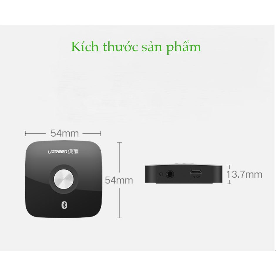 [Mã ELHACE giảm 4% đơn 300K] Thiết bị nhận Bluetooth 4.2 cho Loa và Amply hỗ trợ cổng 3.5mm UGREEN CM105 40758