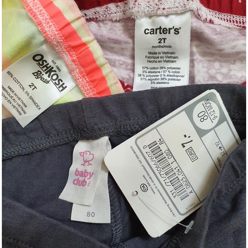 Quần leggings OshKosh, Carter's, Baby Club hàng VNXK và Cambo