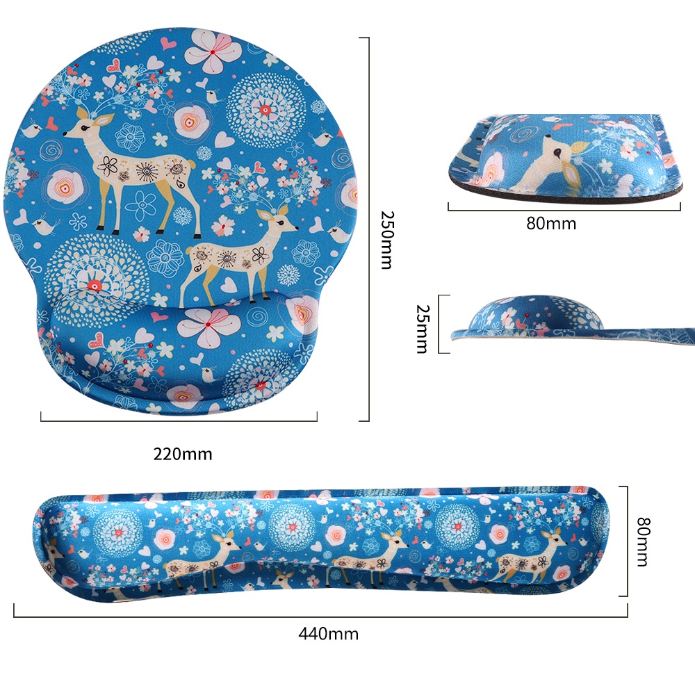 Đệm Lót Chuột Và Bàn Phím Chống Trượt Chống Đau Cổ Tay Họa Tiết Hoạt Hình