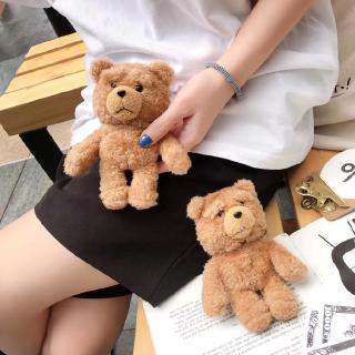 Vỏ Bảo Vệ Hộp Sạc Tai Nghe bluetooth Không Dây Airpods 1 / 2 / pro Bằng Vải Bông Hình Gấu teddy Dễ Thương Ốp