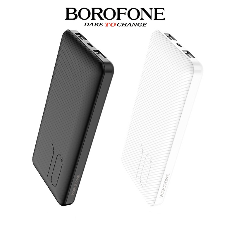 Pin sạc dự phòng 10000mAh BOROPHONE BT28 có đèn báo, 2 cổng ra 2A - Chính hãng