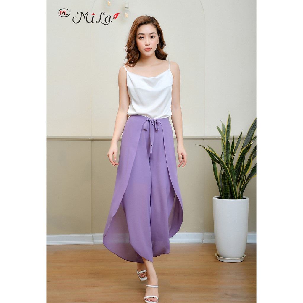 Quần kiểu váy Mila Fashion thắt nơ eo thời trang 9QK016HO hai màu