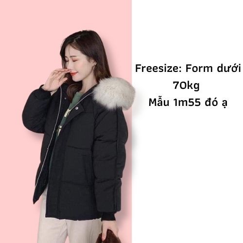 Áo khoác phao nữ mũ lông dày kaki ấm hàng quốc bền giá rẻ g028 | BigBuy360 - bigbuy360.vn