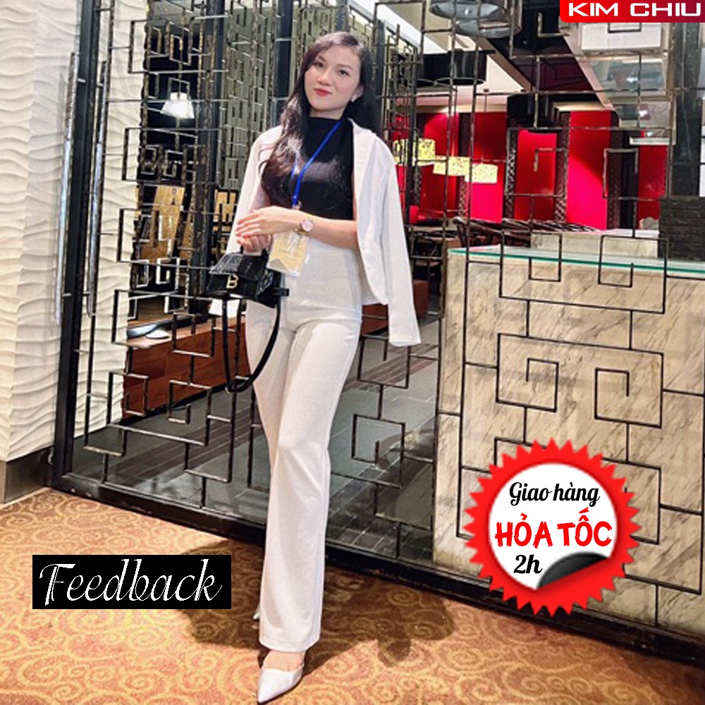 Áo Vest Nữ Công Sở Kim Chiu Cao Cấp Màu Trắng Vải Tuyết Mưa Tay Dài Form Đẹp Từng Đường Kim Mũi Chỉ VTD-18