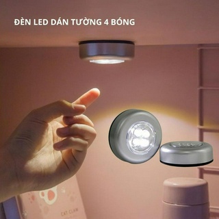  Đèn led 4 bóng đa năng dán tường tủ quần áo cốp xe 