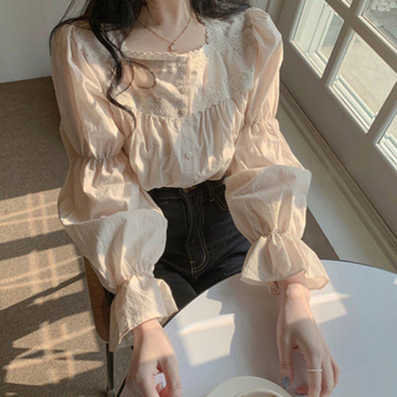 Áo sơ mi IELGY tay dài thiết kế cổ điển hợp thời trang cho nữ