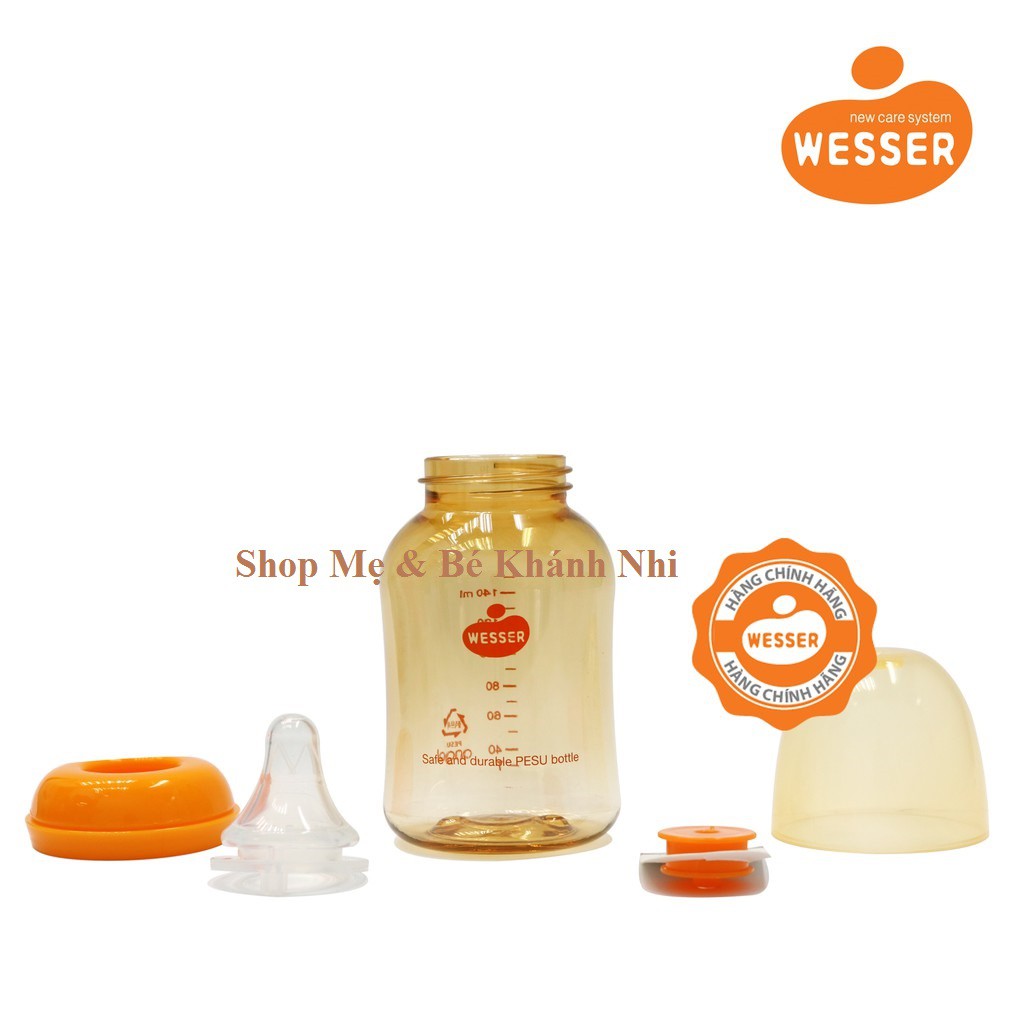 Bình Sữa Wesser PPSU 140ML - Bình Sữa Cổ Hẹp Wesser PPSU 140ML - Bình Sữa Cao Cấp Wesser PPSU 140ML